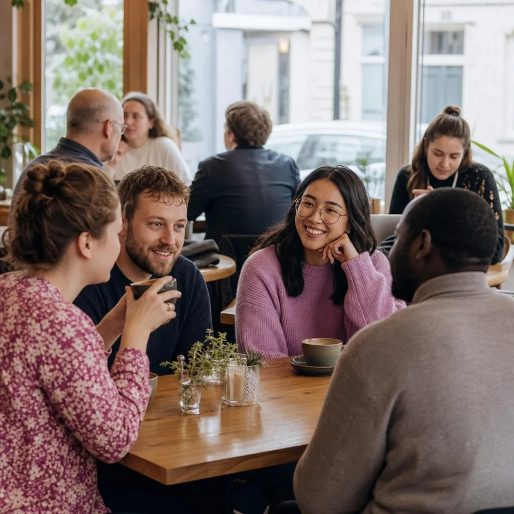 People chatting before a live music performance at a Stroud venue